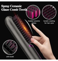Wireless Hair Straightening Comb USB Charging Curling Iron