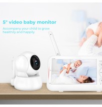 Infrared Night Vision Two-way Intercom Baby Monitor 5-inch Wireless Digital Monitor