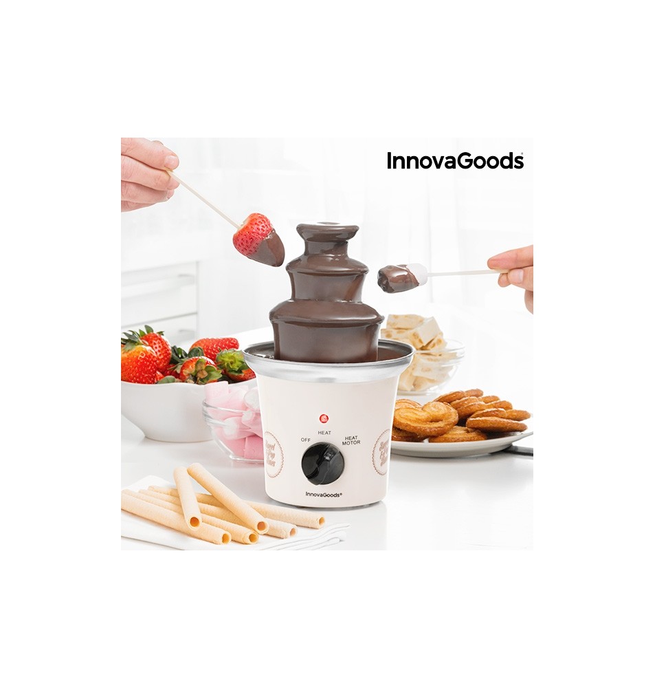 CHOCOLATE FOUNTAIN SWEET & POP TIMES 70W WHITE STEEL